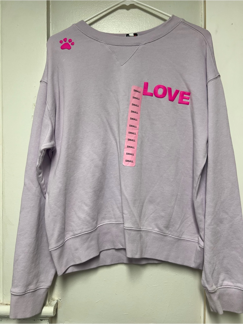 LOVE Graphic Crewneck Sweatshirt - Lavender/Pink